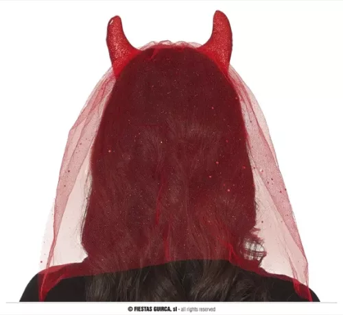 SERRE TÊTE DE SORCIÈRE NOIRE AVEC VOILE – Image 2