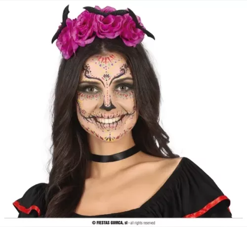 SERRE TÊTE AVEC CHAUVE-SOURIS ET FLEURS LILAS