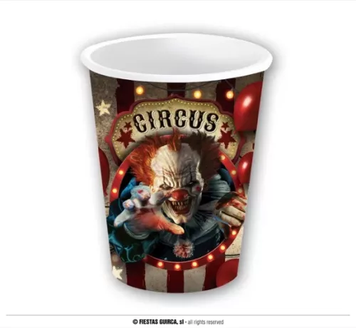 SACHET DE 6 GOBELETS CLOWN 240 ML