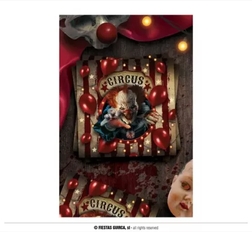 SACHET 210 SERVIETTES DE TABLE CLOWN 16X16 CMS – Image 3