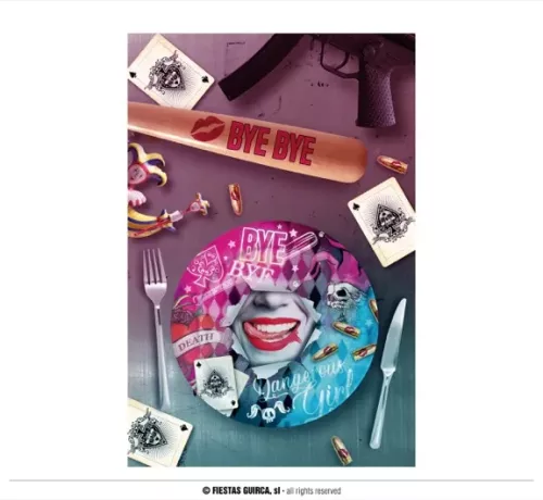SACHET 6 ASSIETTES DANGEROUS GIRL 23 CMS