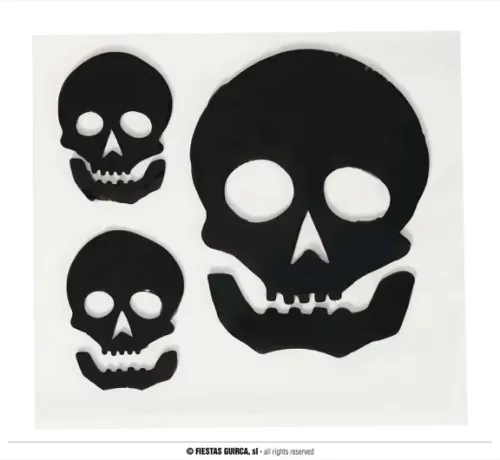 DÉCORATION EN GEL TÊTES DE MORT 20X20 CMS