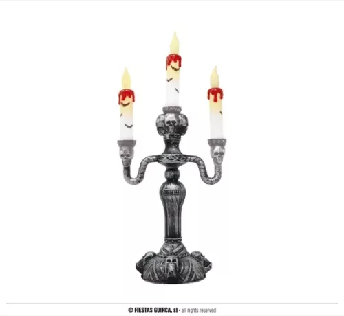 BOUGEOIR 3 BOUGIES AVEC LUMIÈRE 40 CMS