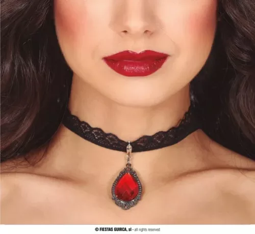 COLLIER RAS DU COU AVEC RUBIS 5 CMS