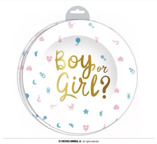 SACHET 6 ASSIETTES IT'S A BOY OR IT'S A GIRL