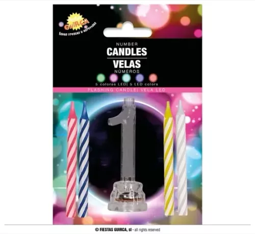PORTE BOUGIE LED Nº 1 AVEC 4 BOUGIES, 13 CMS
