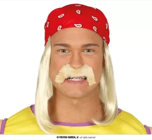BANDANA AVEC PERRUQUE ET MOUSTACHE