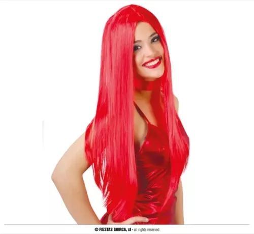 PERRUQUE CHEVEUX LONGS ROUGE