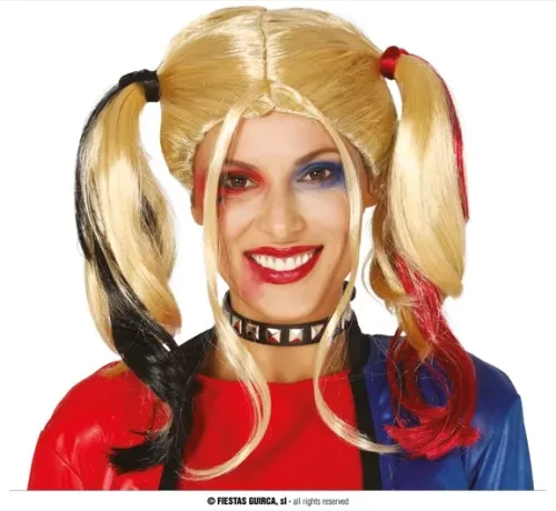 PERRUQUE BLONDE AVEC TRESSES (BOÎTE)