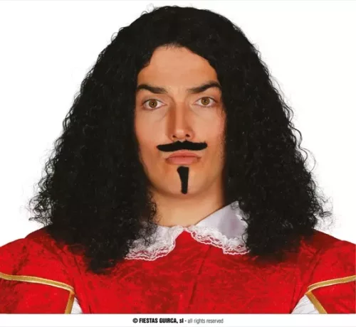 PERRUQUE ÉPOQUE AVEC MOUSTACHE  (BOÎTE)