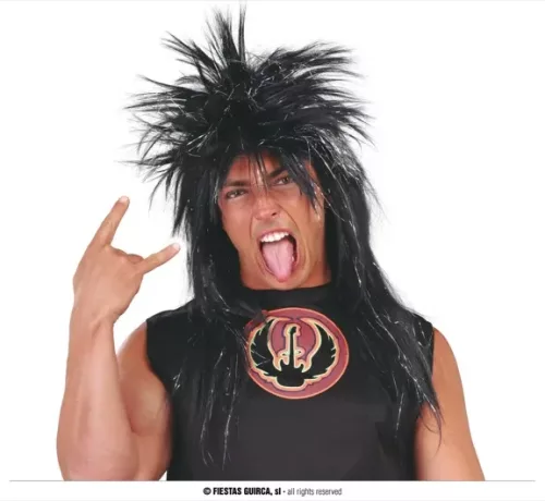 PERRUQUE PUNK NOIRE (BOÎTE)