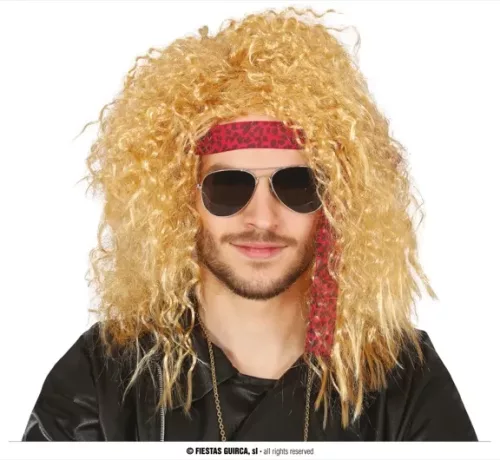 PERRUQUE ROCK BLOND (BOÎTE)