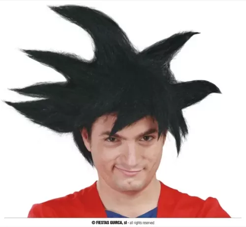 PERRUQUE GUERRIER NOIRE (BOÎTE)