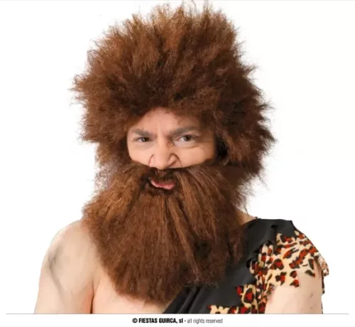 PERRUQUE ET BARBE HOMME DES CAVERNES (BOÎTE)