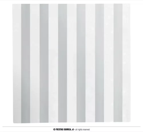 SACHET 20 SERVIETTES DE TABLE ARGENTÉES 16X16 CMS
