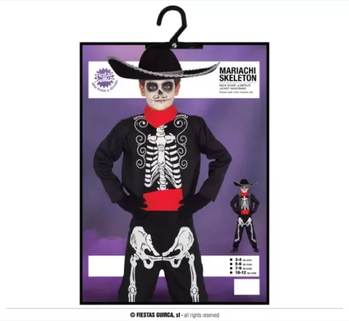 MARIACHI SQUELETTE ENFANTS 10-12 ANS – Image 3