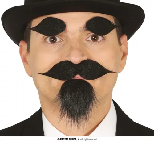 BARBICHE, MOUSTACHE ET SOURCILS ADHÉSIFS