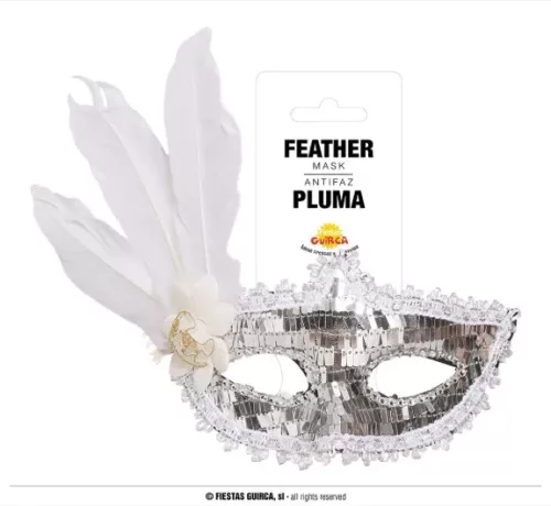 LOUP ARGENT AVEC PLUME