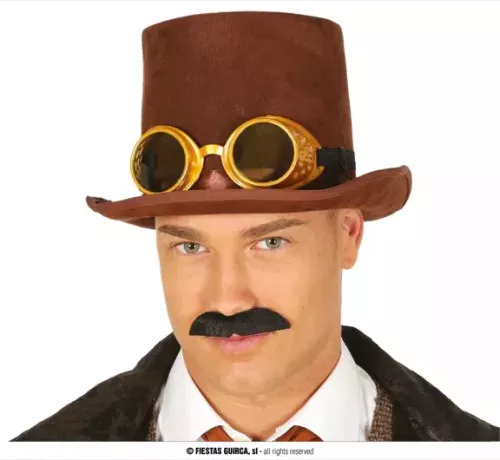 CHAPEAU HAUT DE FORME STEAMPUNK AVEC LUNETTES