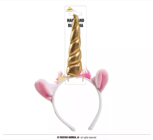 DIADEME UNICORNE DORE