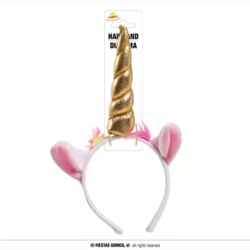DIADEME UNICORNE DORE