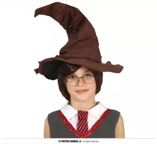 CHAPEAU DE SORCIER MARRON POUR ENFANT