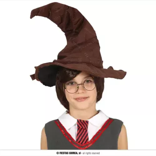 CHAPEAU DE SORCIER MARRON POUR ENFANT