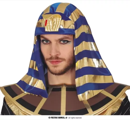 PARURE DE LA TÊTE LE PHARAON DORÉE BLEU – Image 2