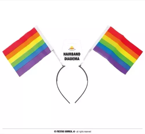 DIADÈME DRAPEAUX ARC-EN-CIEL