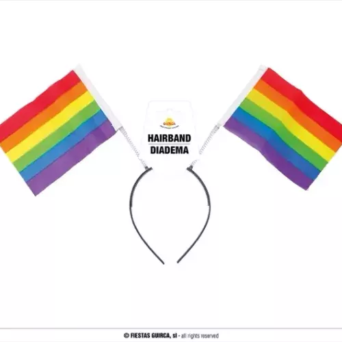 DIADÈME DRAPEAUX ARC-EN-CIEL