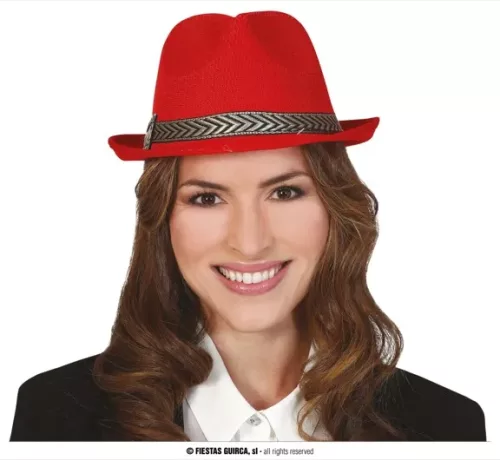 CHAPEAU GANGSTER ROUGE