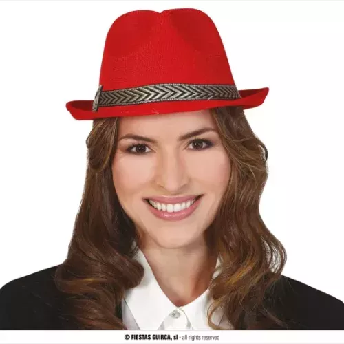 CHAPEAU GANGSTER ROUGE