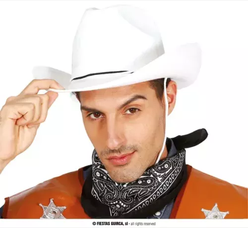 CHAPEAU COWBOY FEUTRE BLANC