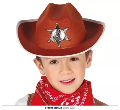 CHAPEAU SHÉRIF ENFANT FEUTRE MARRON