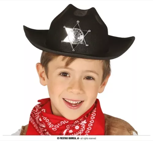 CHAPEAU SHÉRIF ENFANT FEUTRE NOIR