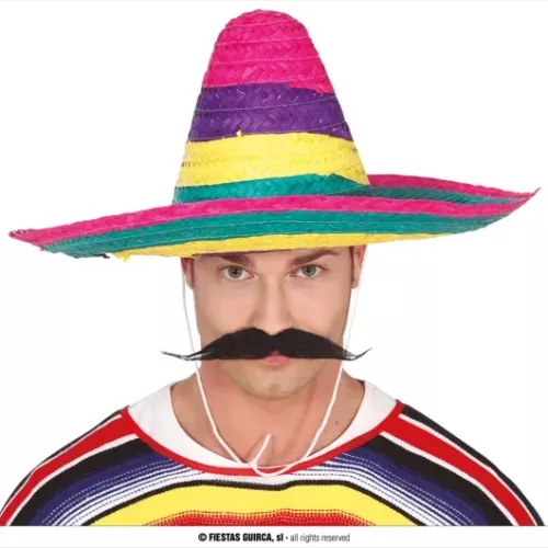 CHAPEAU MEXICAIN PAILLE MULTICOLORE
