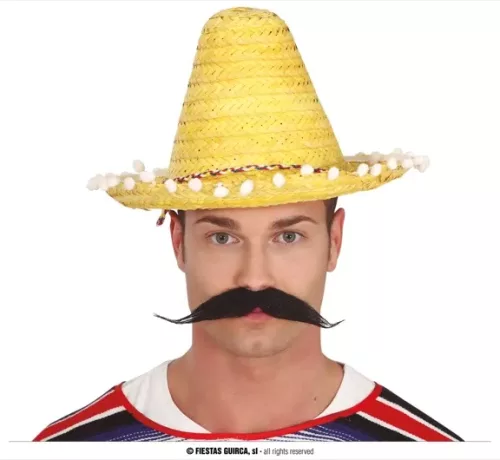 CHAPEAU PAILLE MEXICAIN 33CMS JAUNE