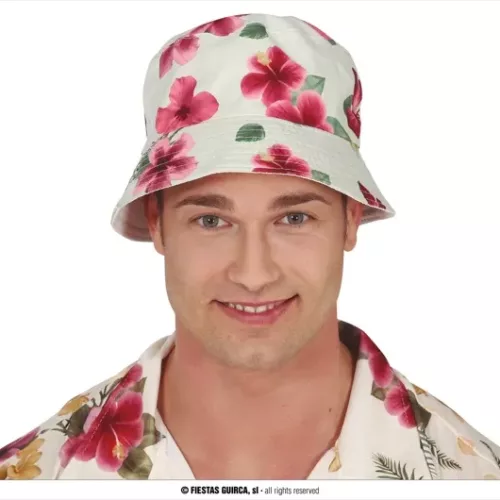CHAPEAU HAWAÏEN FLEURS