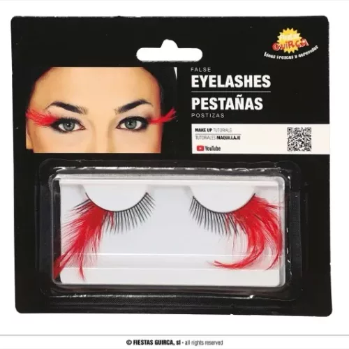 FAUX CILS PLUMES ROUGES