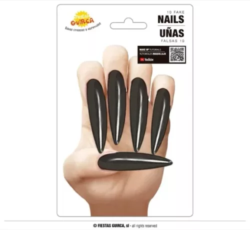 BOITE FAUX ONGLES NOIRS X 12