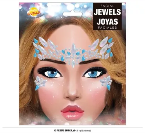 BIJOUX ADHÉSIFS POUR VISAGE BLEUS ET BLANCS