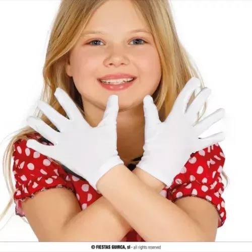 PAIRE DE GANTS BLANCS ENFANT 18 cm