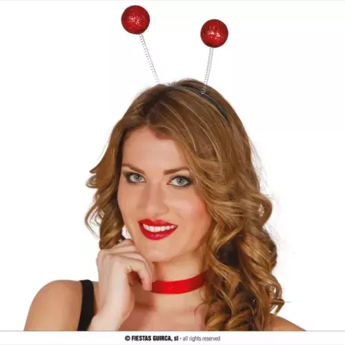 DIADÈME BOULES PAILLETTES ROUGES
