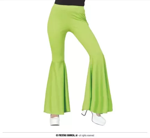 PANTALON PATTE D'ÉLÉPHANT ELASTIQUE VERT