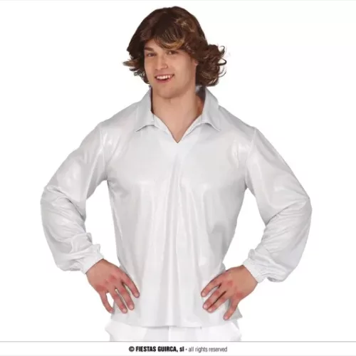 CHEMISE DISCO ARGENTÉE TAILLE L
