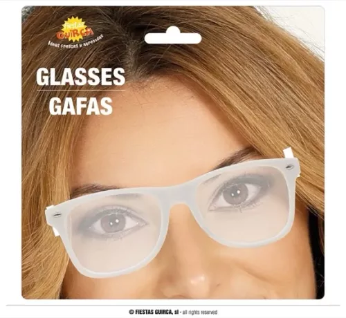 LUNETTES BLANCHES AVEC VERRES TRANSPARENTS