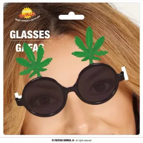 LUNETTES NOIRES AVEC FEUILLES DE MARIHUANA