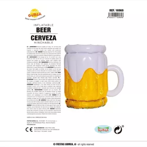 PINTE DE BIÈRE GONFLABLE POUR BOISSON 45X30 CMS
