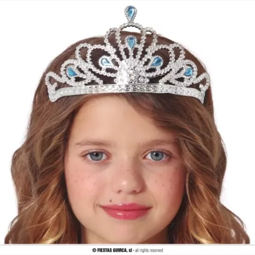 SERRE TÊTE ARGENT PIERRES BLEUES ENFANT