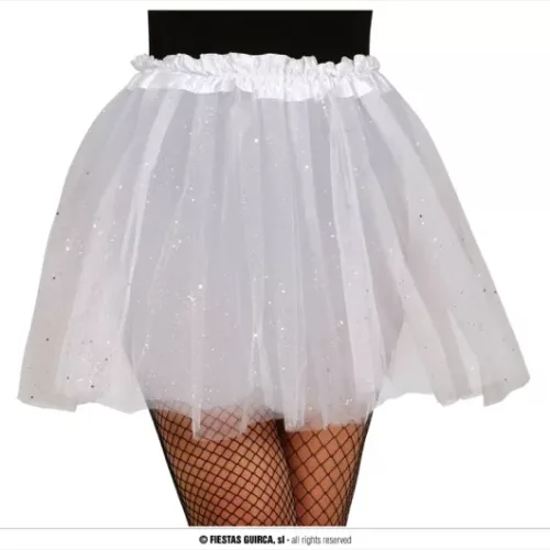 TUTU A PAILLETTES, BLANC, 40 CMS